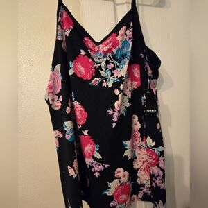 Torrid Foxy Cami - Statement floral deep black - cinch front